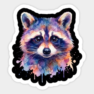 Watercolor Raccoon Painting Animal Lover Gift Sticker